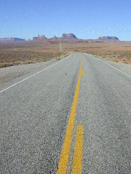 View looking south towards Monument valley along U.S. Route 163