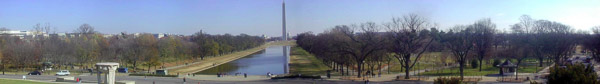 Washington monument from the Lincoln memorial
