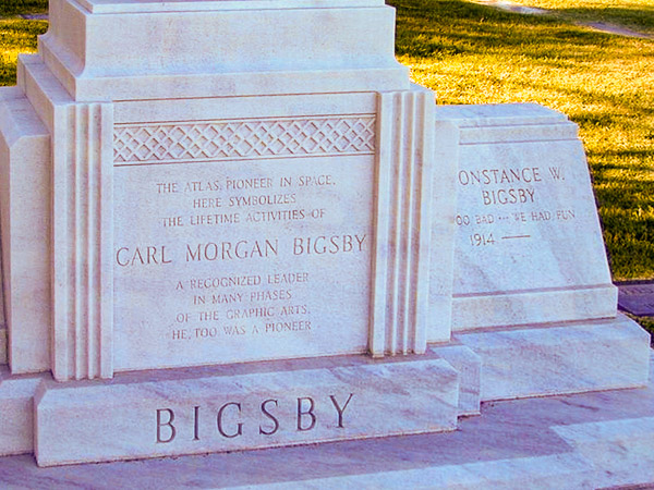 Hollywood Forever Cemetery. Tchnical illustrator Bigsby headstone