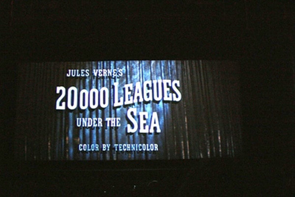 Paramount Theater showing 20,000 Leagues Under the Sea, movie title