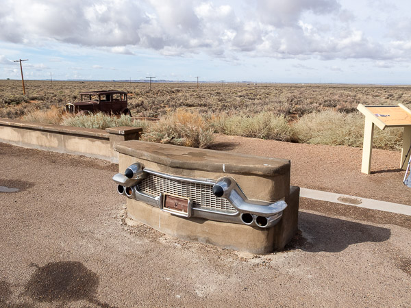 Route 66 crossing in Retrified Forest National Park, Holbrook, AZ