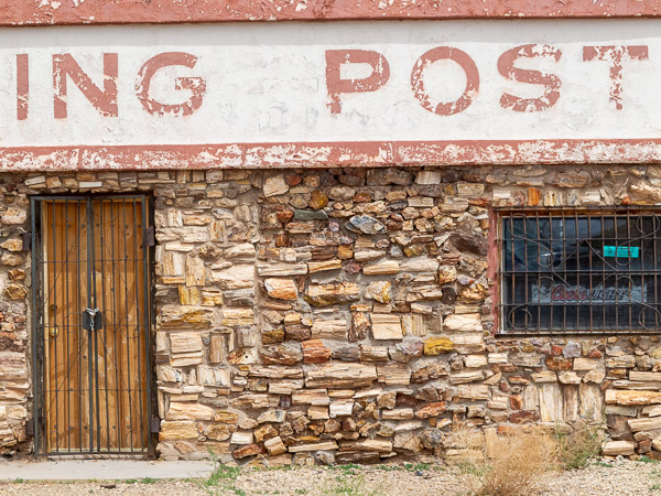 Trading Post with stone walls made of petrified wood