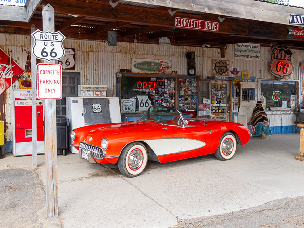 Hackberry General Store and Corvette  in Hackberry, AZ