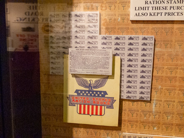 Gas rtion stamps. Route 66 Museum, Clinton, OK