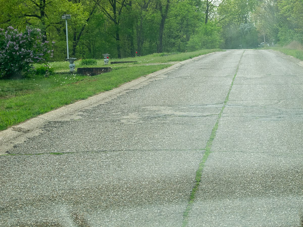 Route 66 road bed with curbs in Missouri