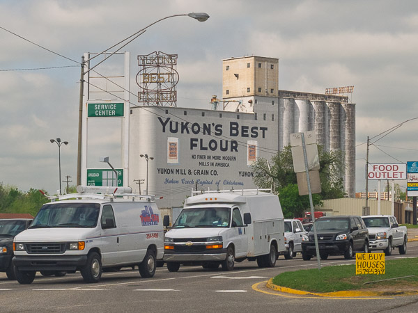 Yukon's Best Flour mill and neon sign in Yukon, OK
