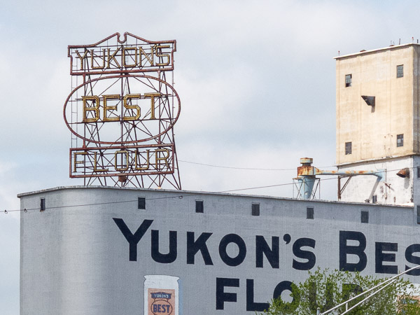 Yukon's Best Flour mill and neon sign in Yukon, OK