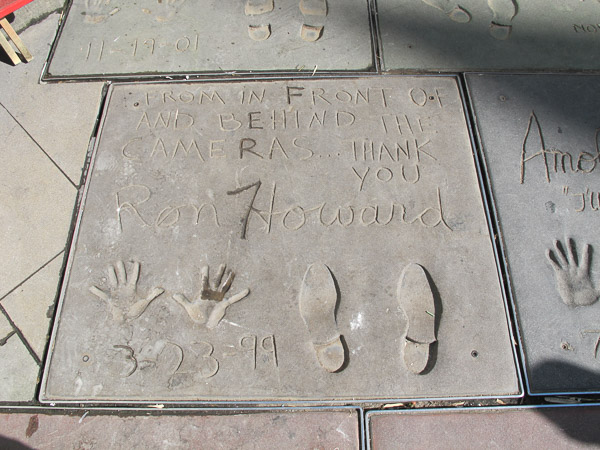 Grauman's Chinese Theatre footprints Ron Howard