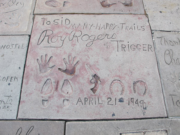 Grauman's Chinese Theatre footprints Roy Rogers and Trigger