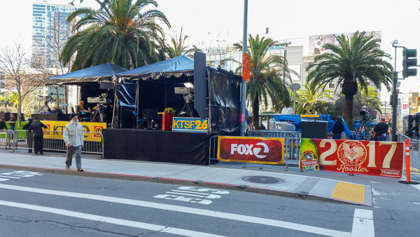 San Francisco Chinese New Years parade along the parade route before crowds arrive