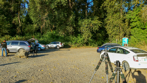 We were at our location early. There were more vehicles here than the day before adn a few families on the beach, but not bad.