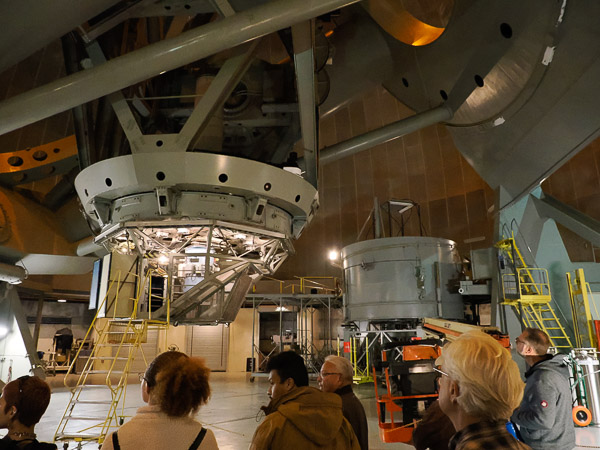 200-inch (5.1-meter) Hale Telescope in the background chamber used to resilver the mirror