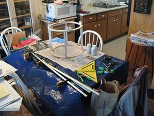 My kitchen table work bench