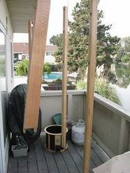 Parts of the Catsperch hanging up to dry