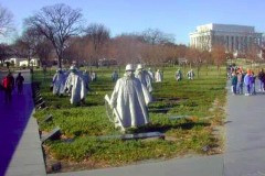 Washington DC, Korean War memorial and Lincoln memorial