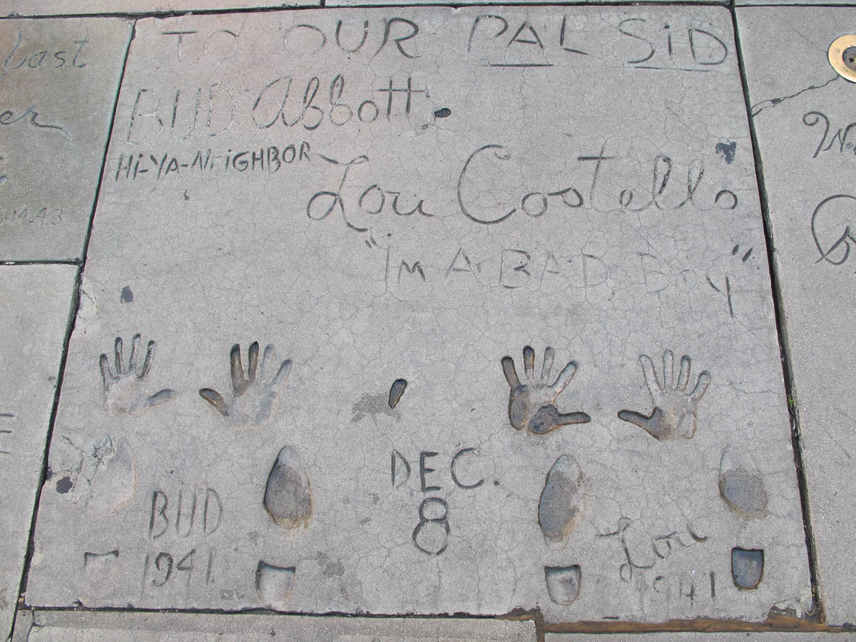 Grauman's Chinese Theatre footprints Bud Abbott and Lou Costello