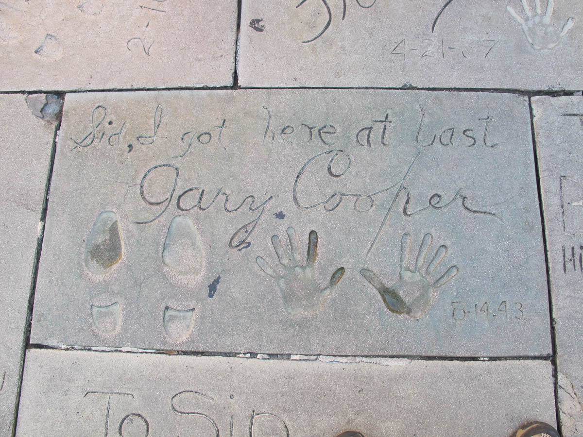 Grauman's Chinese Theatre footprints Gary Cooper