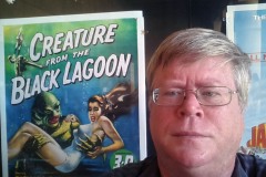 Attending a 3D Film festival in Hollywood at Grauman's Egyptian Theatre. Movie poster for the 3D moview Creature from the Black Lagoon