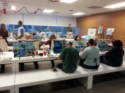 Workday team event with wine and painting pictures