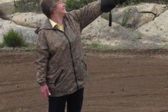 In Alpine taking a basic falconry session with Sky Falconry