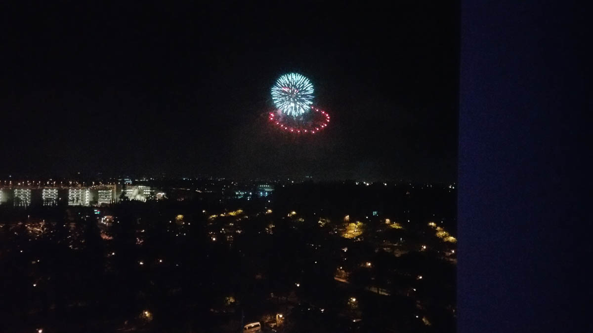 Fireworks from the Disneyland hotel