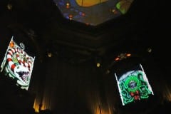 Haunted Mansion ride at night. We ere there in October and it was already decorated for the Nightmare before Christmas theme