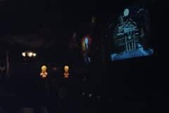 Haunted Mansion ride at night. We ere there in October and it was already decorated for the Nightmare before Christmas theme