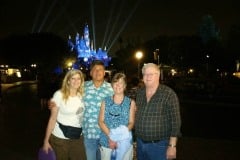 My sisters and brother-in-law in front of Slleping Beauty's castle.