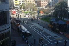 San Francisco Chinese New Years parade along the parade route before crowds arrive