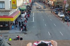 San Francisco Chinese New Years parade along the parade route as crowds arrive