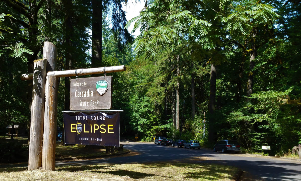 Cascadia State Park, OR. Oregon was in the path of totality and lots lof locations were preparing for huge crowds the day of the eclipse