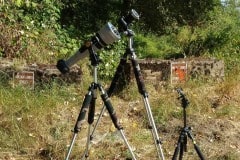 Practicing our setup the day before the solar eclipse. We thought we had a nice quiet location for the eclipse.