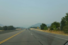 Mount Shasta should be visible to the right of interstae 5, but it is too smokey