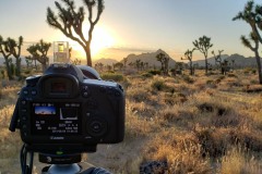 Joshua Tree National Park shooting a timelapse of the sunset on the Boy Scout trail