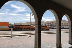 BarstowRailroad station and Harvey House. This building contains the railroad and route 66 museums.