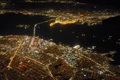 Flying over San Francisco and the bay area