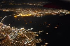 Flying over San Francisco and the bay area