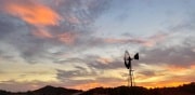 Shed and wind mill