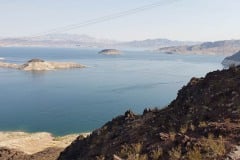 Lake Meade area. Boulder dam was closed along with the viewpoints. This is the closet I could get to the dam which is just around that hill on the right.