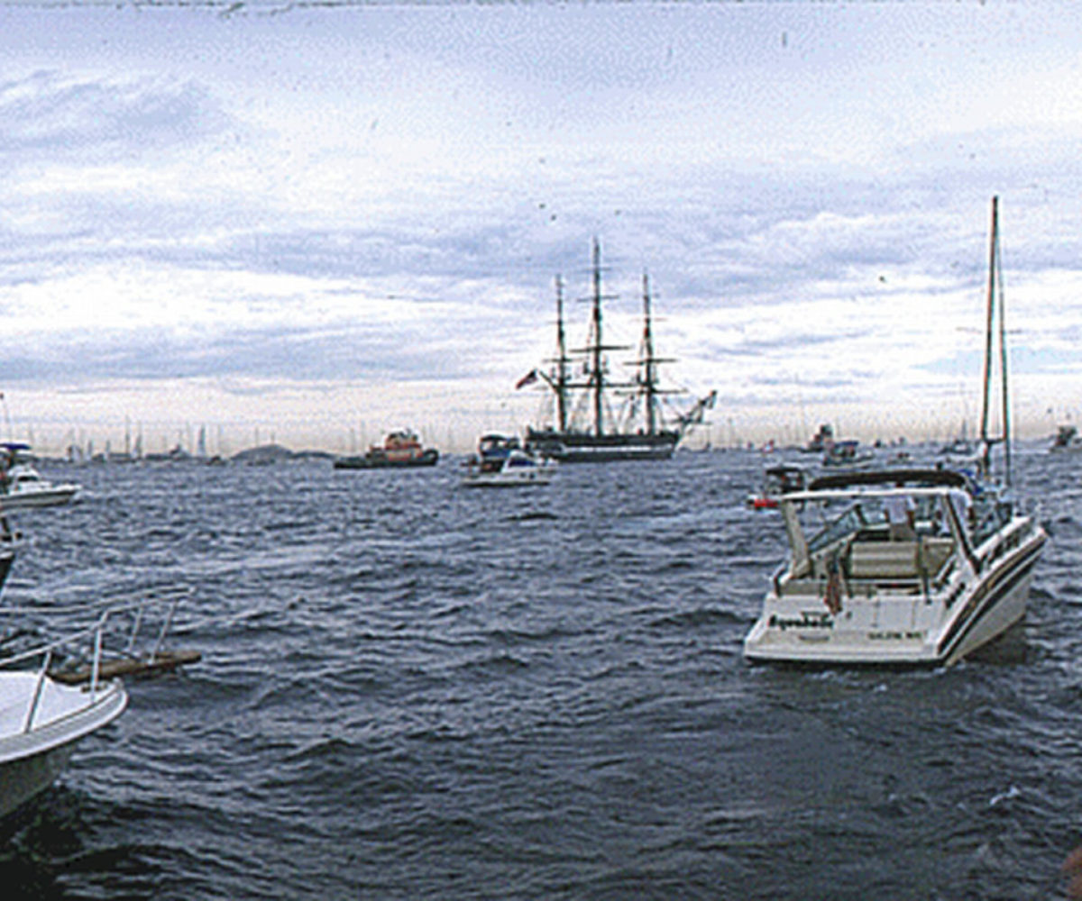 USS Constitution Sets Sail, Marblehead Harbor MA, July 1997